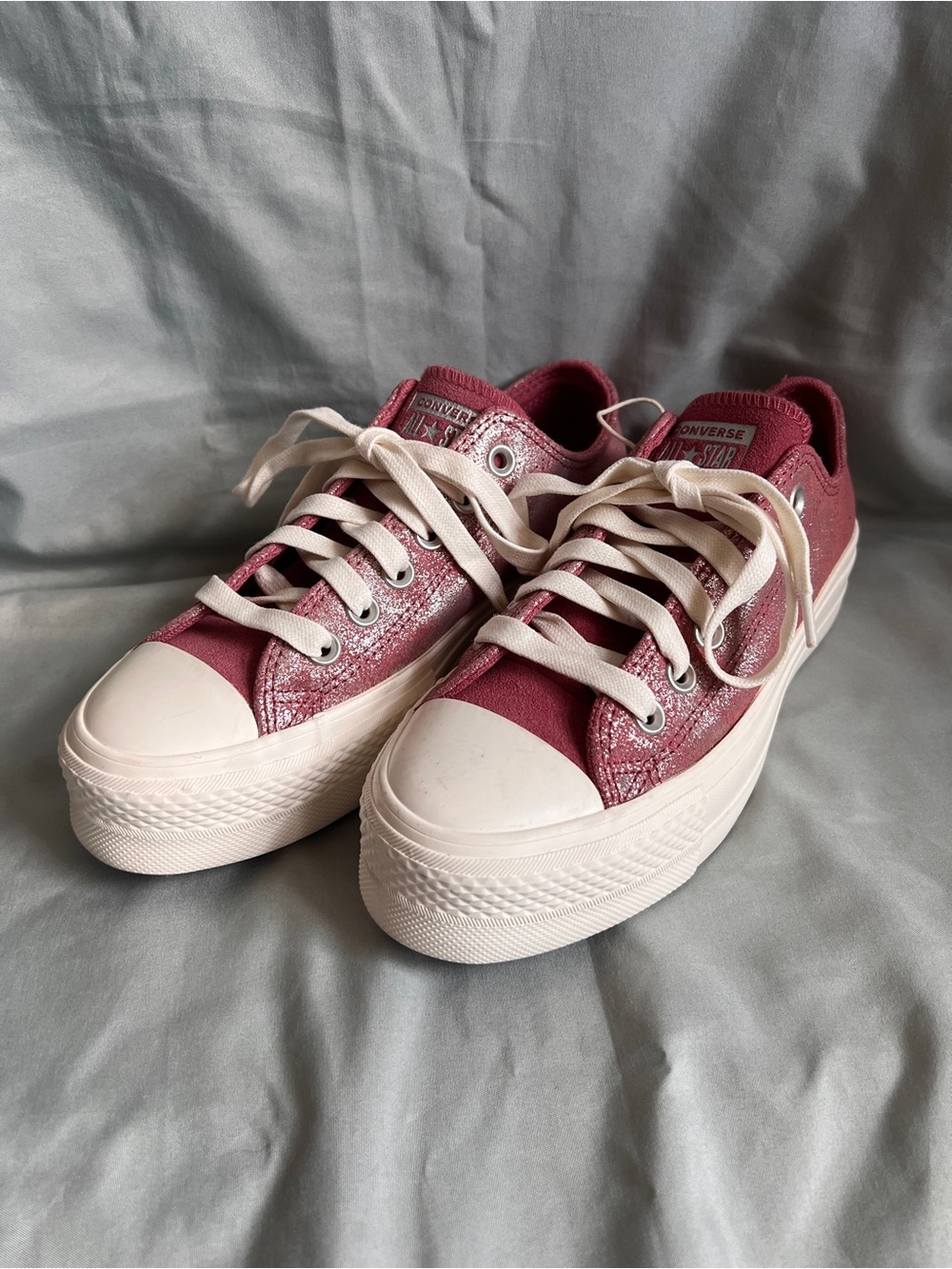 Converse Pink / Dusty Rose Platform Low Top Sneakers - Size 6.5